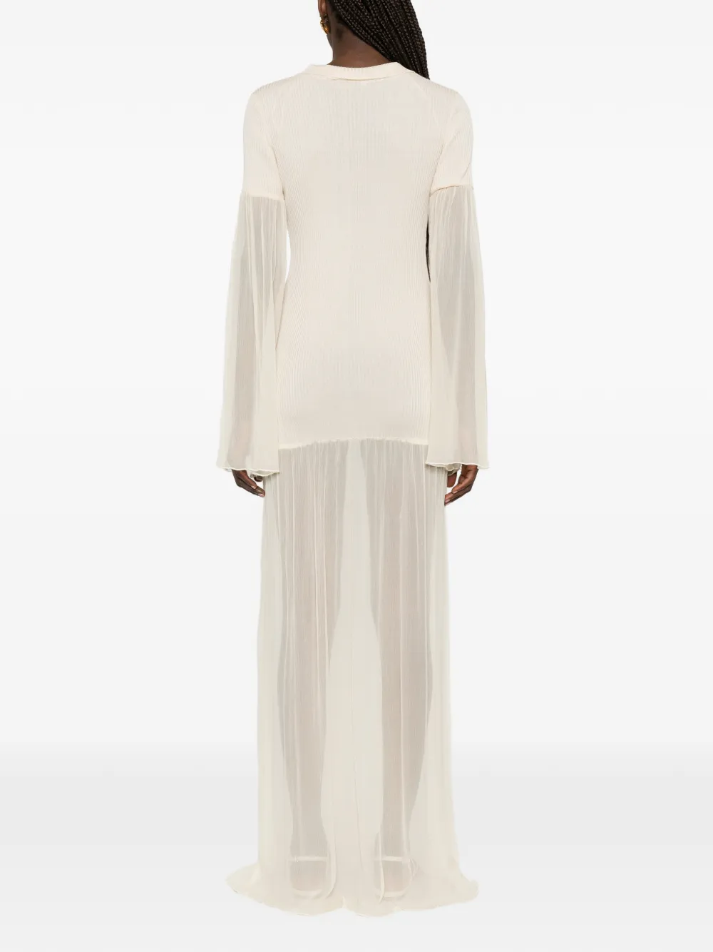 Aya Muse Calla maxi-jurk met ruches Beige