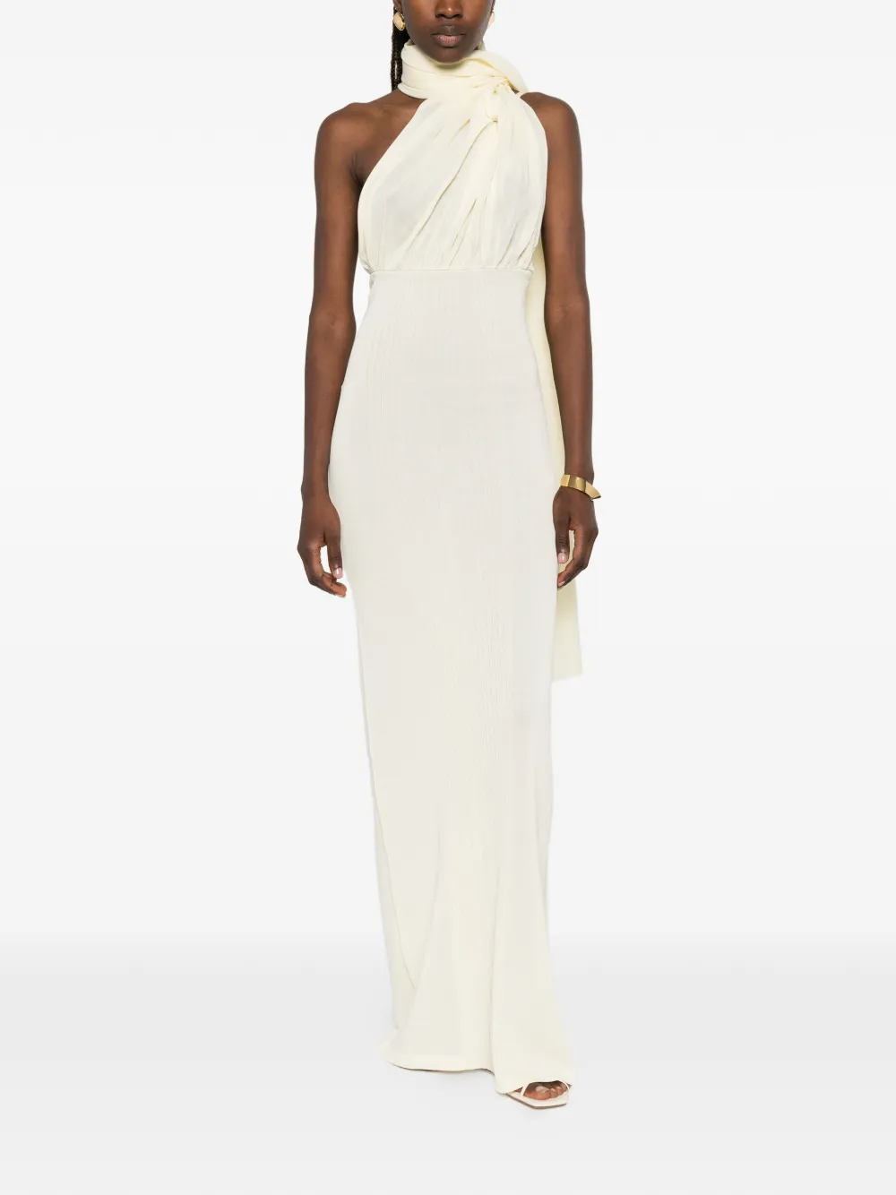 Aya Muse Thea maxi-dress met sjaaldetail Beige