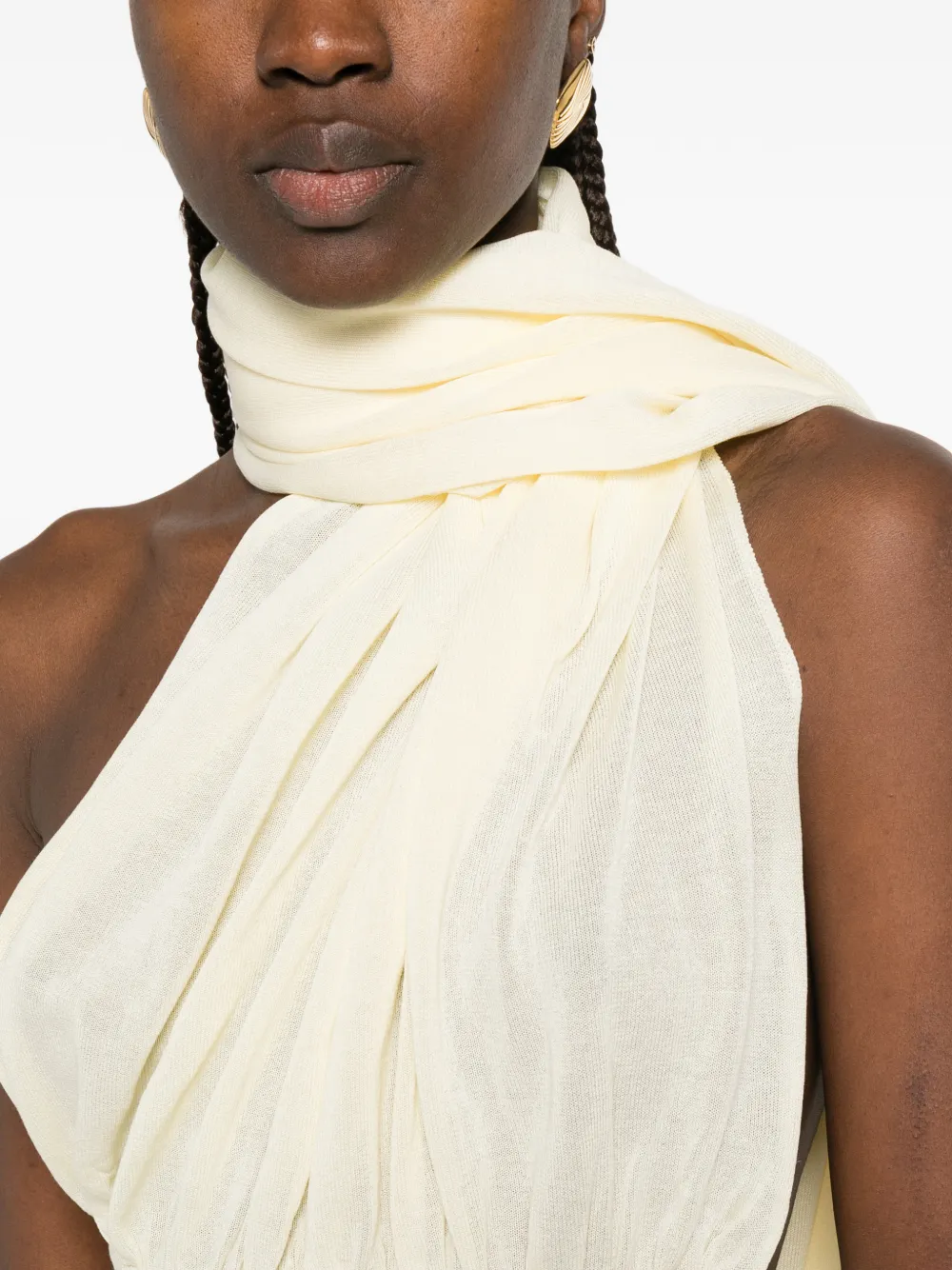 Aya Muse Thea maxi-dress met sjaaldetail Beige