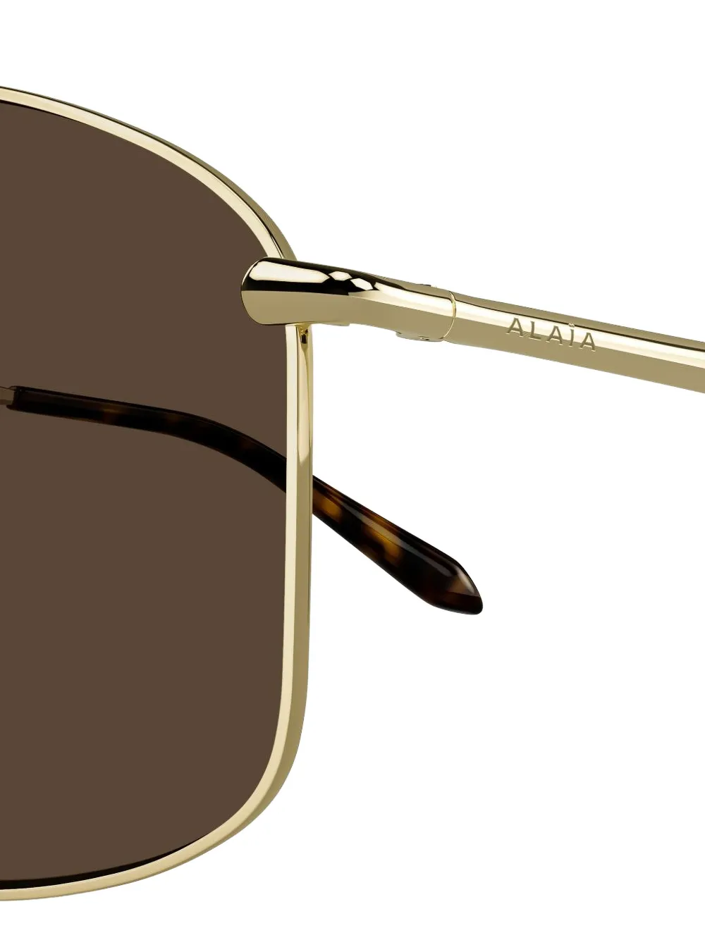 Alaia Eyewear Zonnebril met vierkant pilotenmontuur Bruin