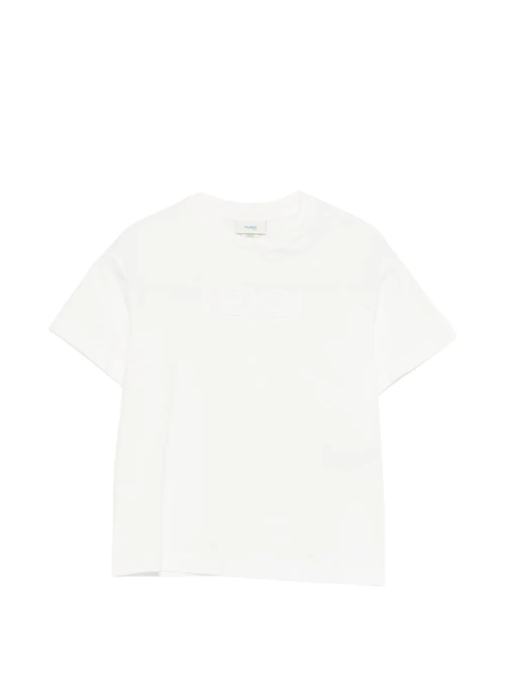 Fendi Kids logo-embossed T-shirt - Bianco
