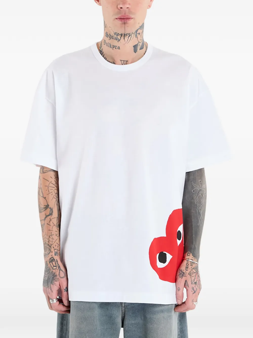 Comme Des Garçons Play logo-print T-shirt - Bianco