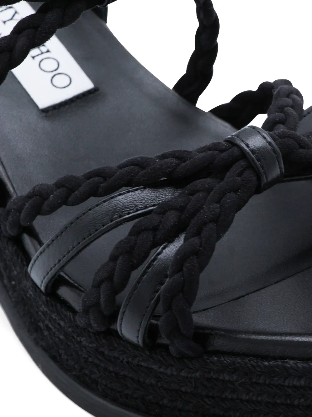 Jimmy Choo Nyra braided platform espadrilles Zwart