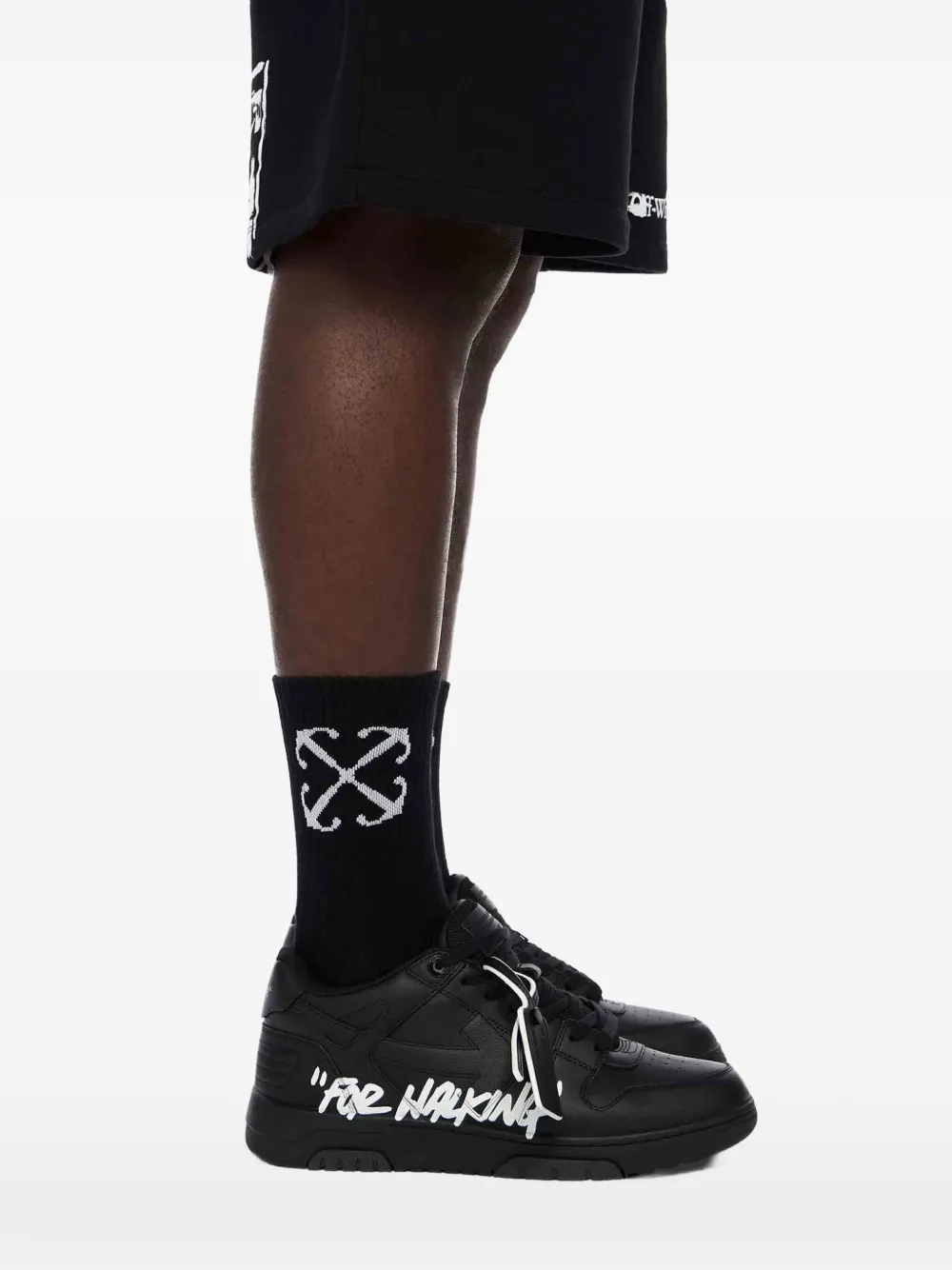Off-White lettering-print tag sneakers Zwart