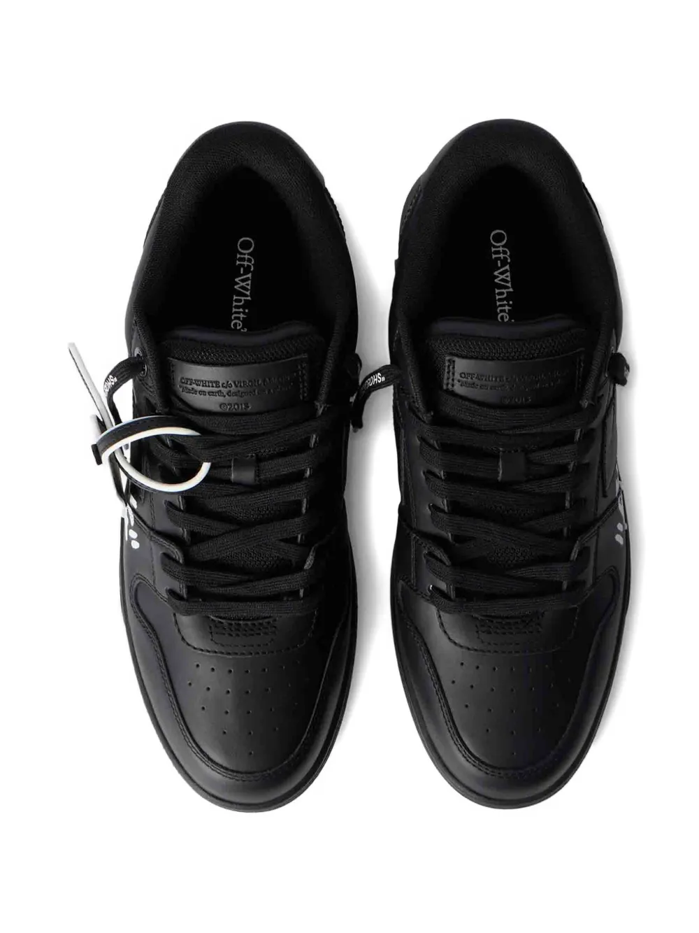 Off-White lettering-print tag sneakers Zwart