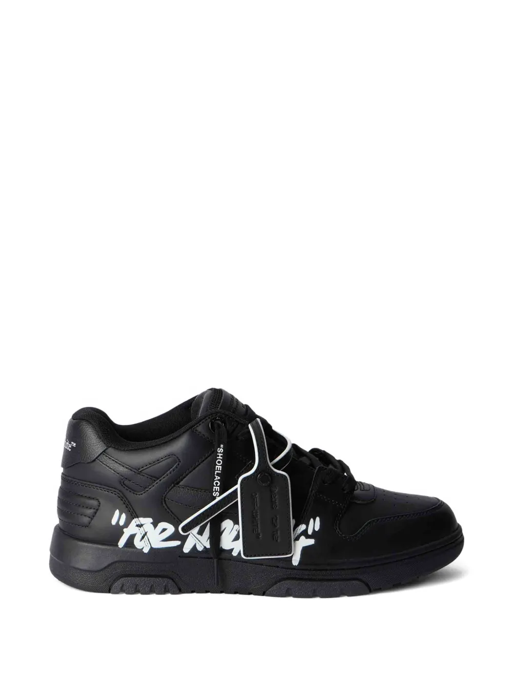 Off-White lettering-print tag sneakers Zwart