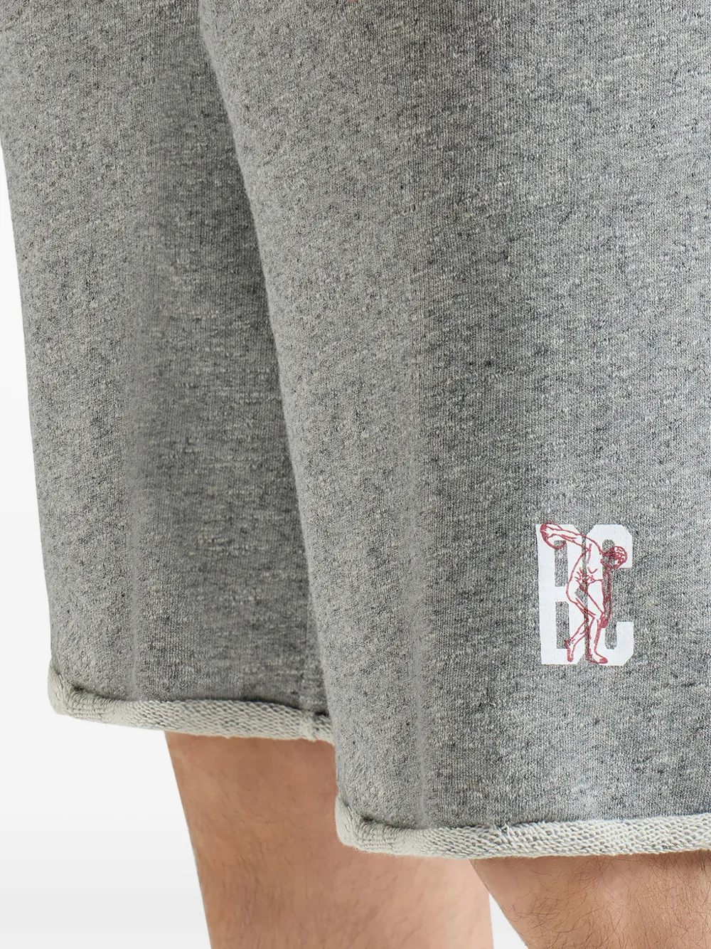 Brunello Cucinelli Bermuda badstof shorts met logo van katoenen en linnen mélange Grijs