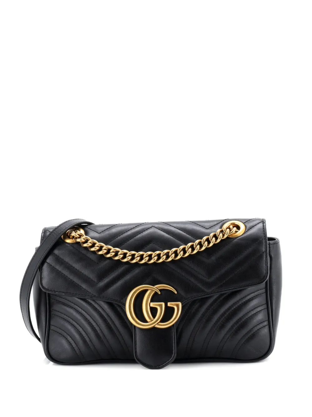 Gucci Pre-Owned GG Marmont Flap Bag Matelasse Leather Small crossbody bag - Nero