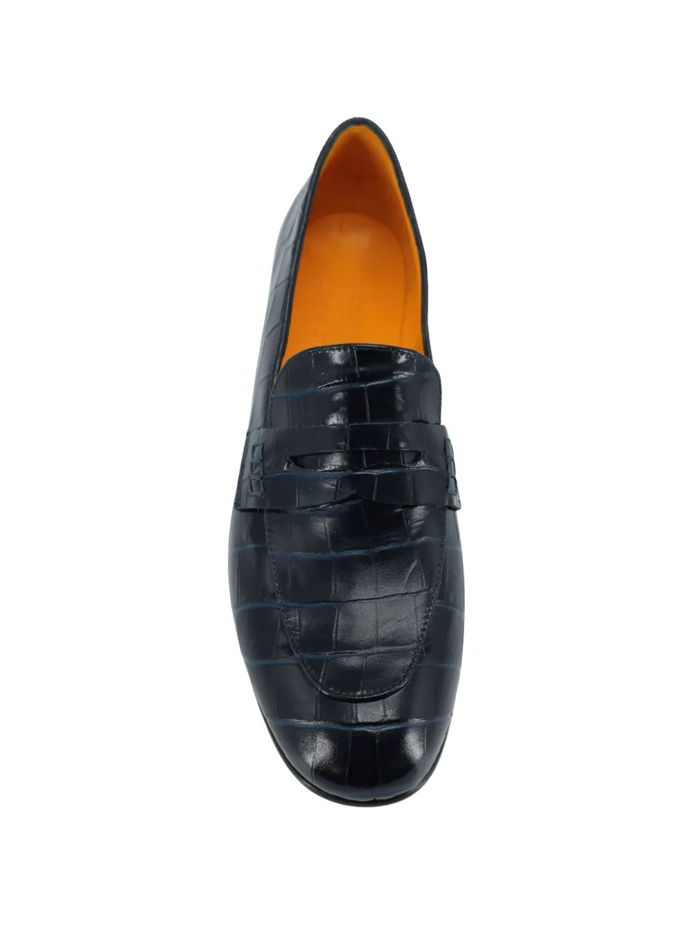 Madison.Maison Leren loafers met krokodillen-reliëf Blauw