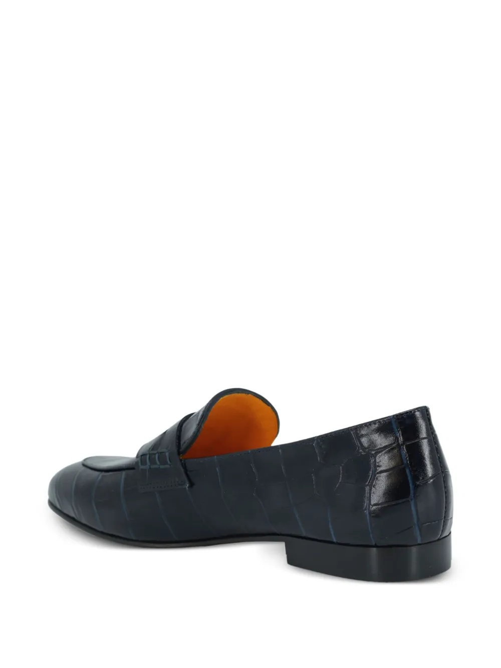 Madison.Maison Leren loafers met krokodillen-reliëf Blauw