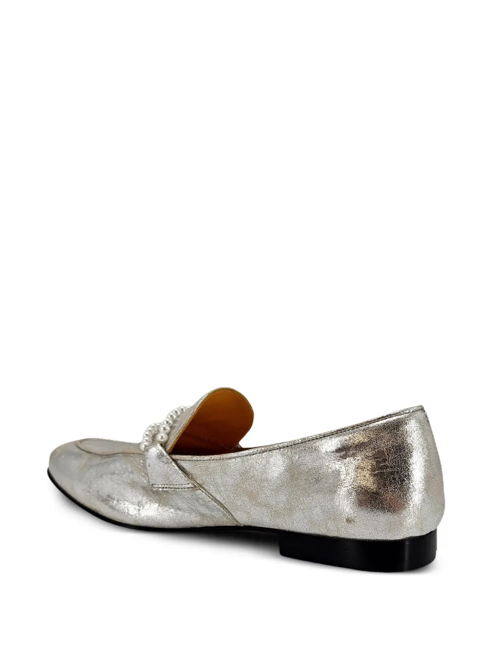 Madison.Maison Leren loafers verfraaid met parel Zilver