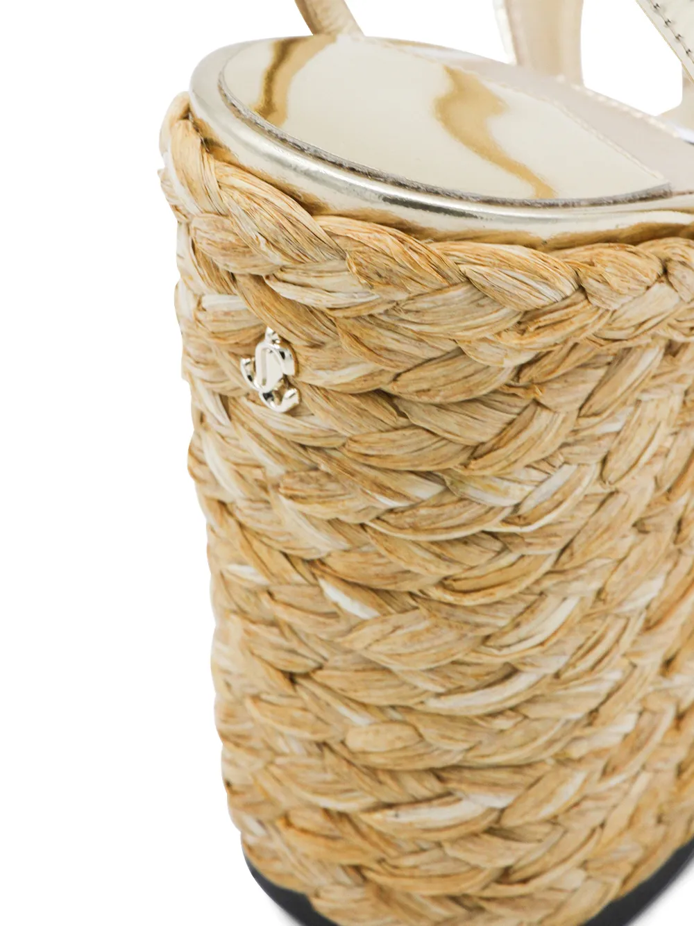 Jimmy Choo Ayla espadrilles met metallic bandjes en hak Goud