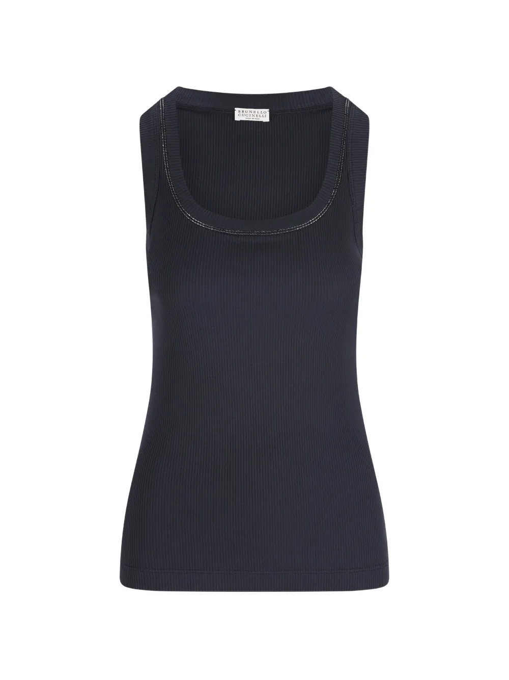 Brunello Cucinelli ribbed-knit tank top - Blu