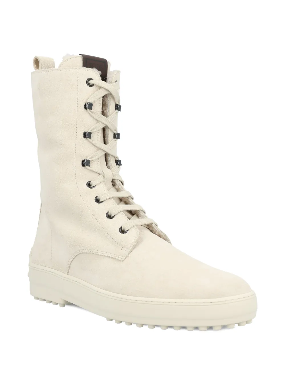 Tod's suede lace-up boots Beige
