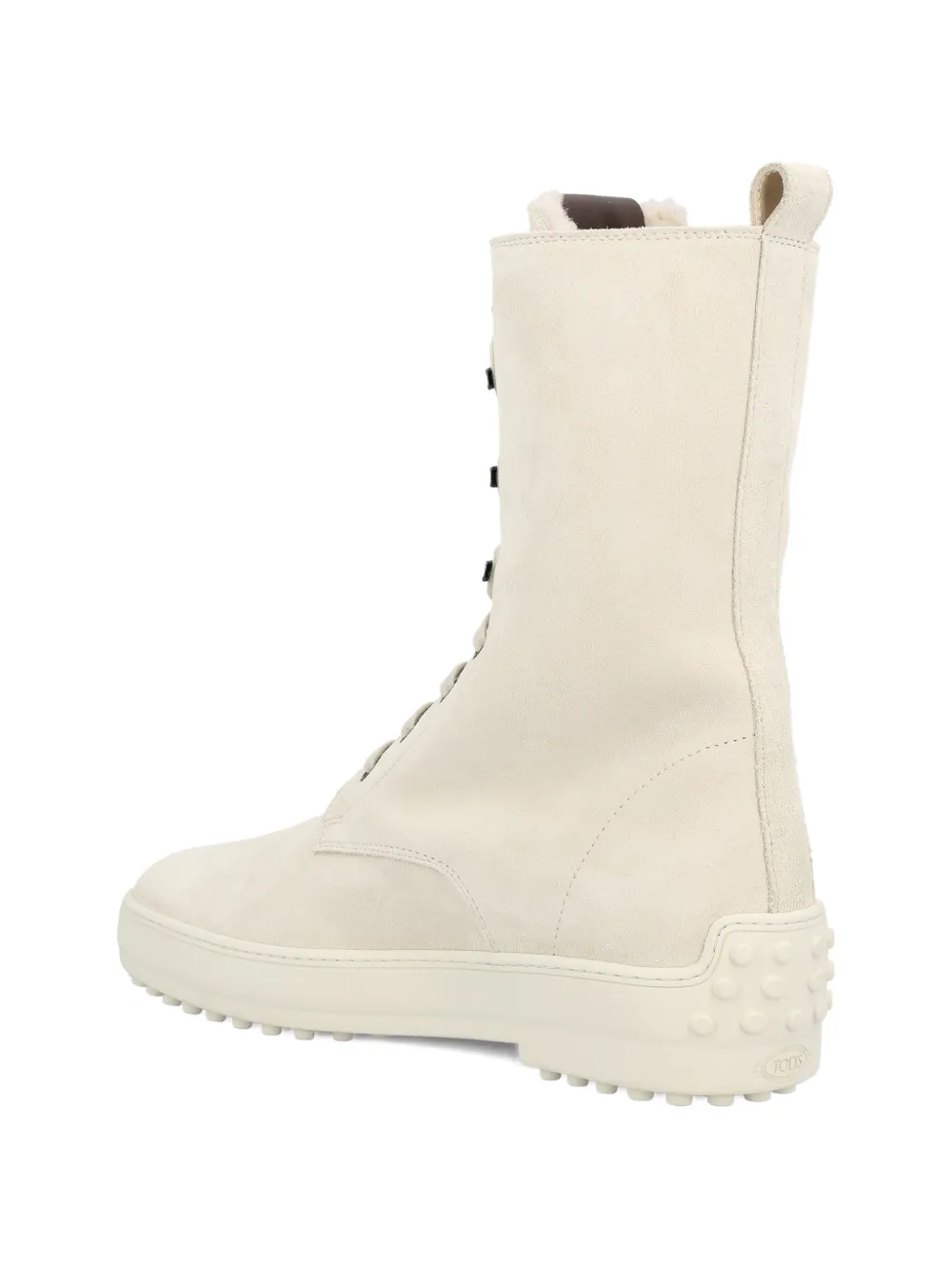 Tod's suede lace-up boots Beige