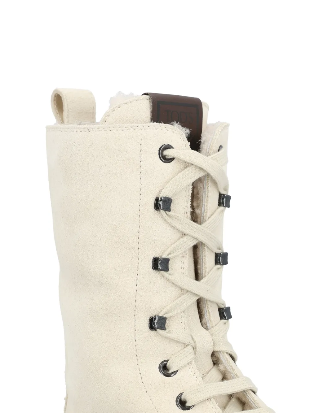 Tod's suede lace-up boots Beige