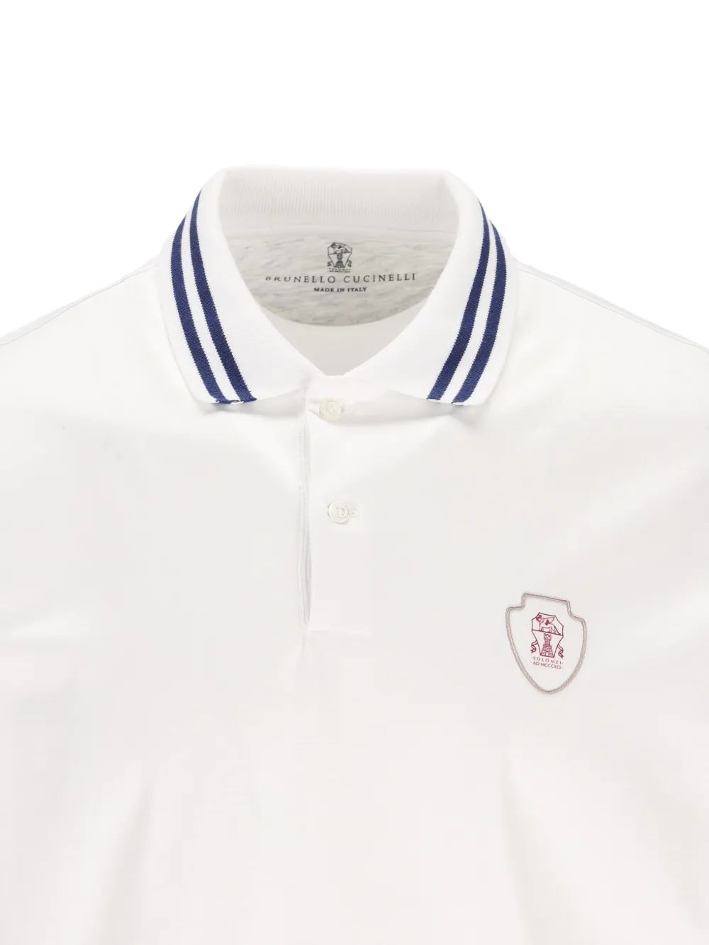 Brunello Cucinelli Poloshirt met gestreept detail Wit
