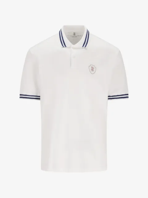 Brunello Cucinelli striped-detail polo shirt