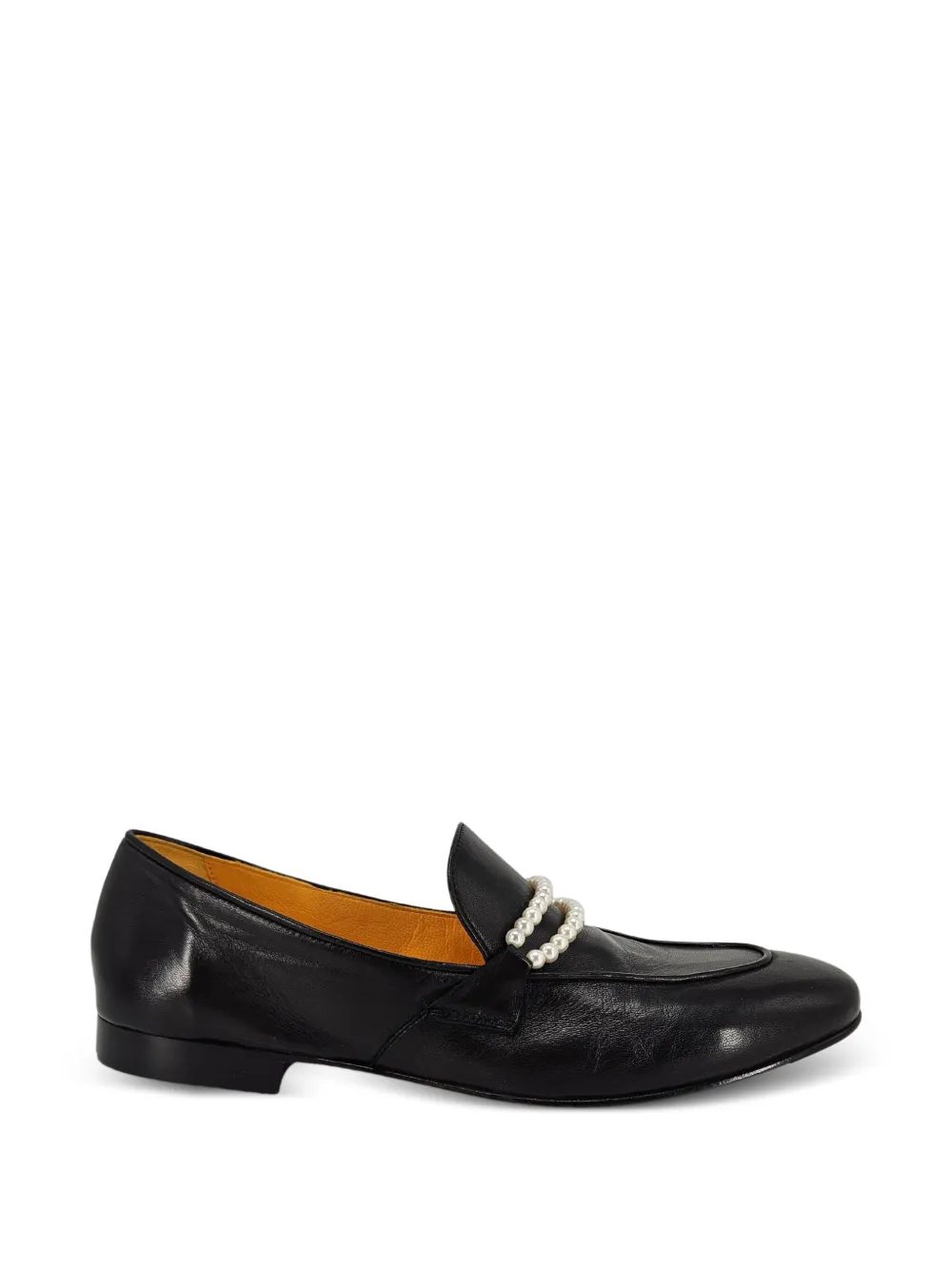 Madison.Maison leather pearl-detail loafers - Nero