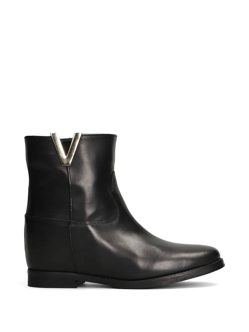 Julie Dee Panel Wedge Ankle Boots - Nero