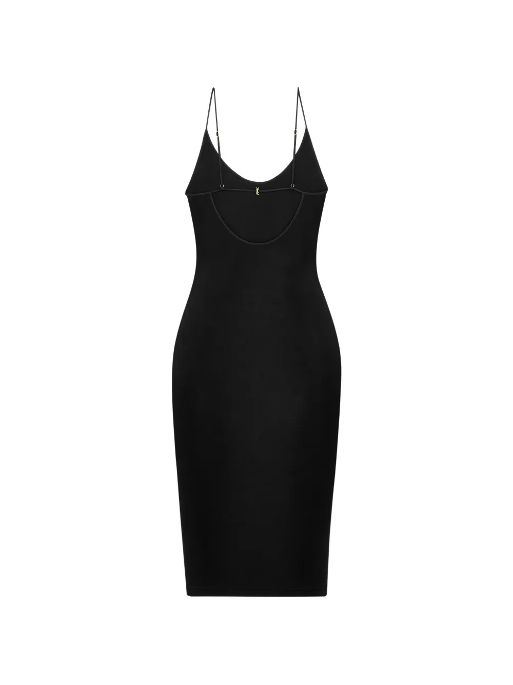 Saint Laurent Cassandre jurk met open rug Zwart