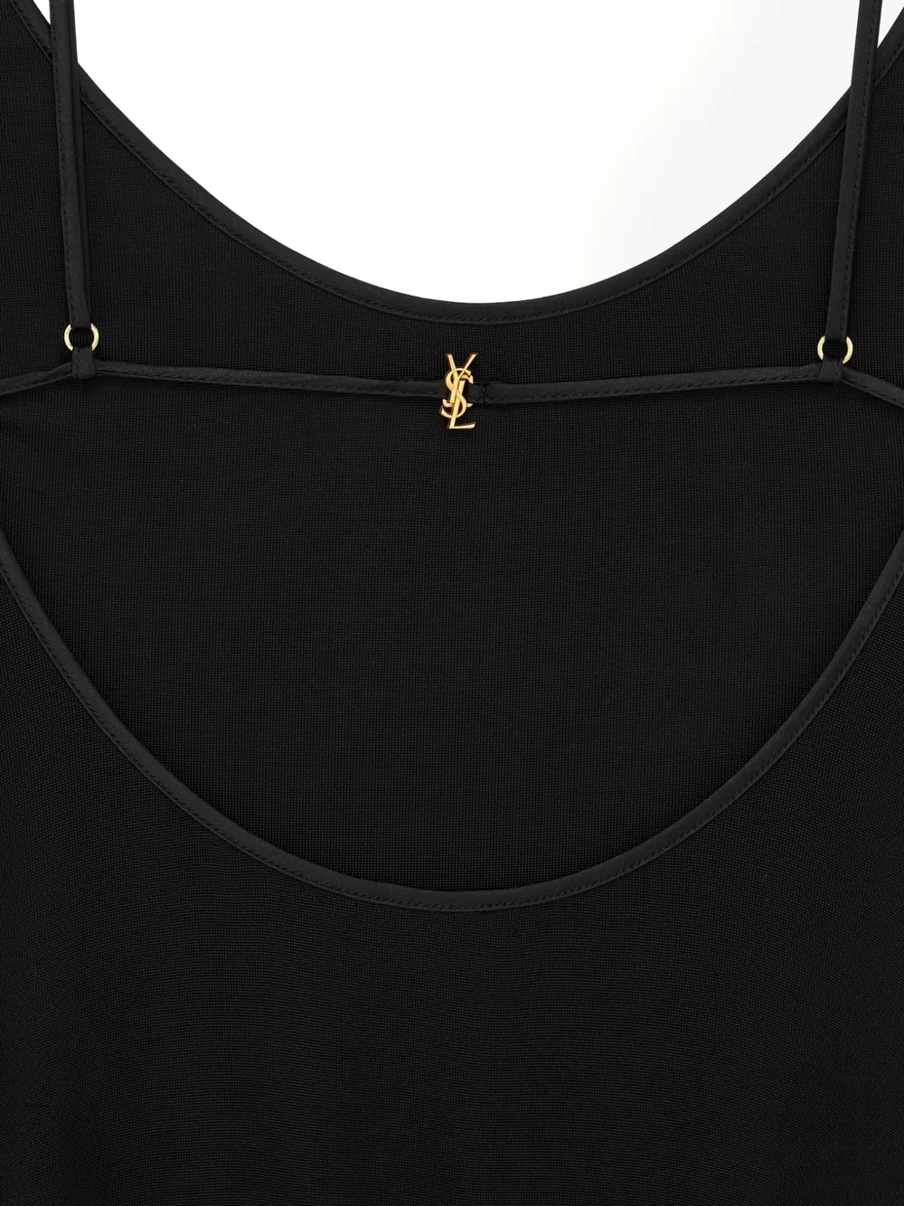 Saint Laurent Cassandre jurk met open rug Zwart