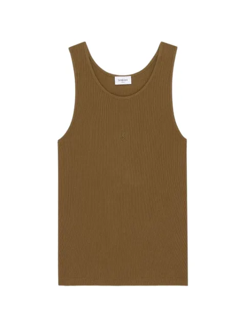 Saint Laurent Cassandre ribbed cotton tank top