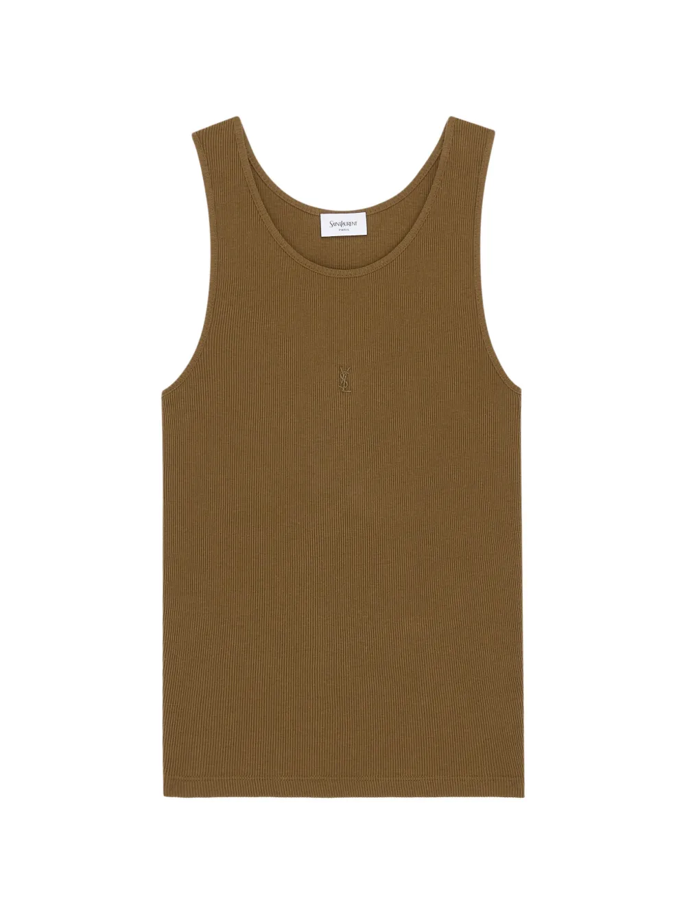 Saint Laurent Cassandre ribbed cotton tank top