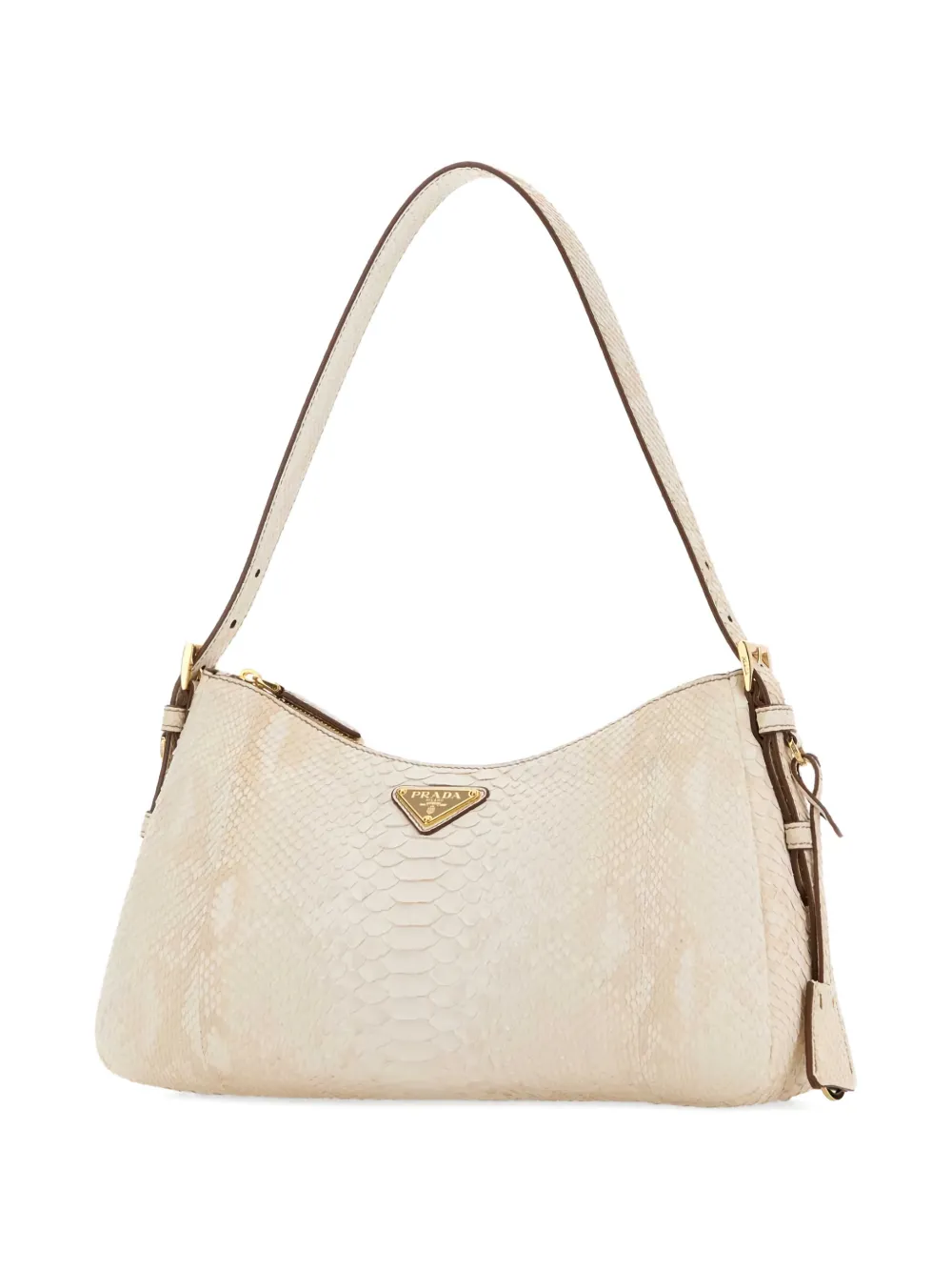 Prada Aimèe medium python leren schoudertas Beige