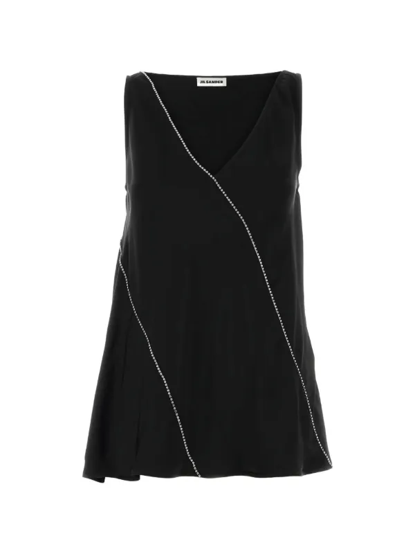 Jil Sander Vネック トップ | ブラック | FARFETCH JP