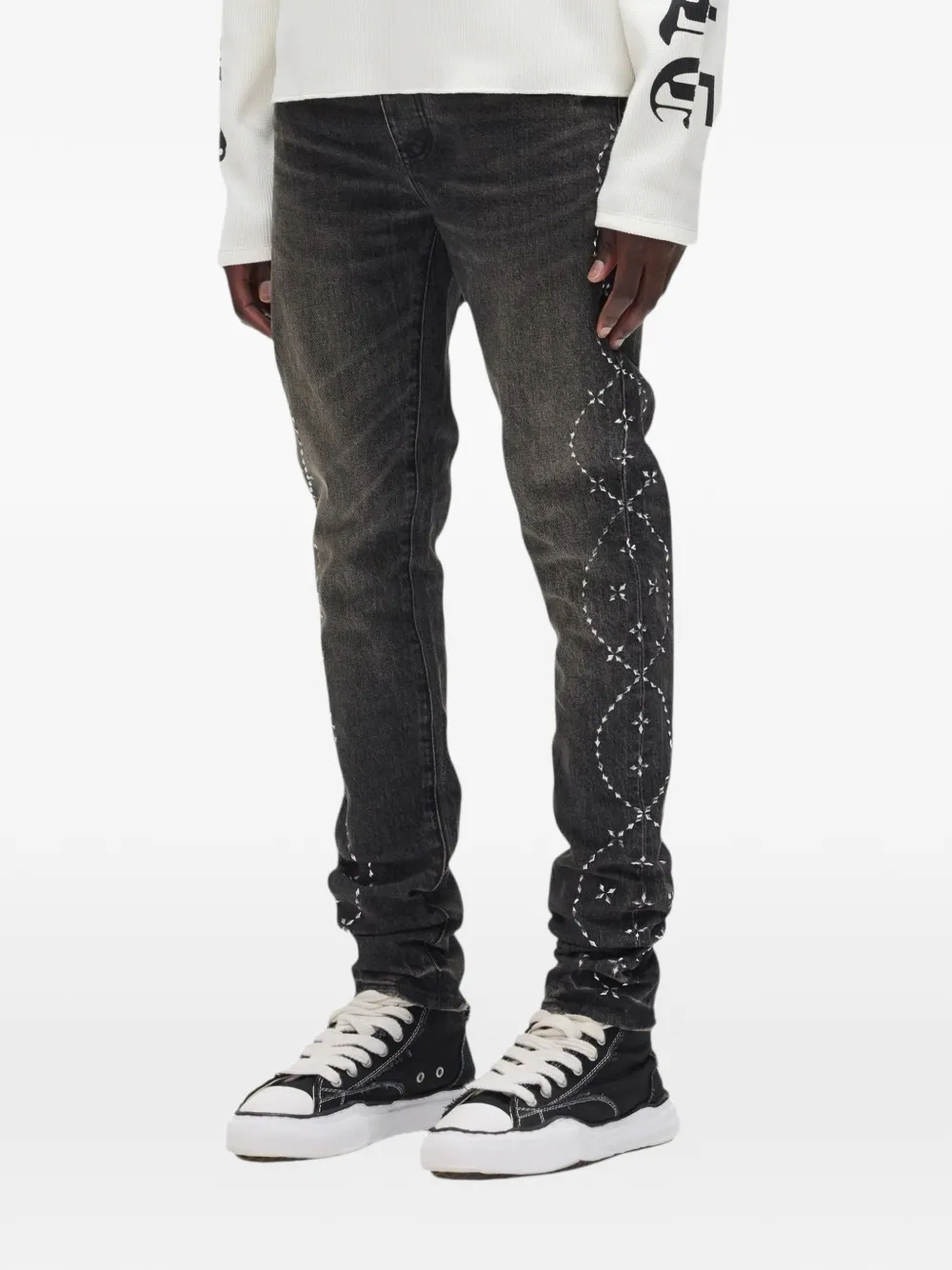 Purple Brand Skinny Twist Hotfix skinny jeans Grijs