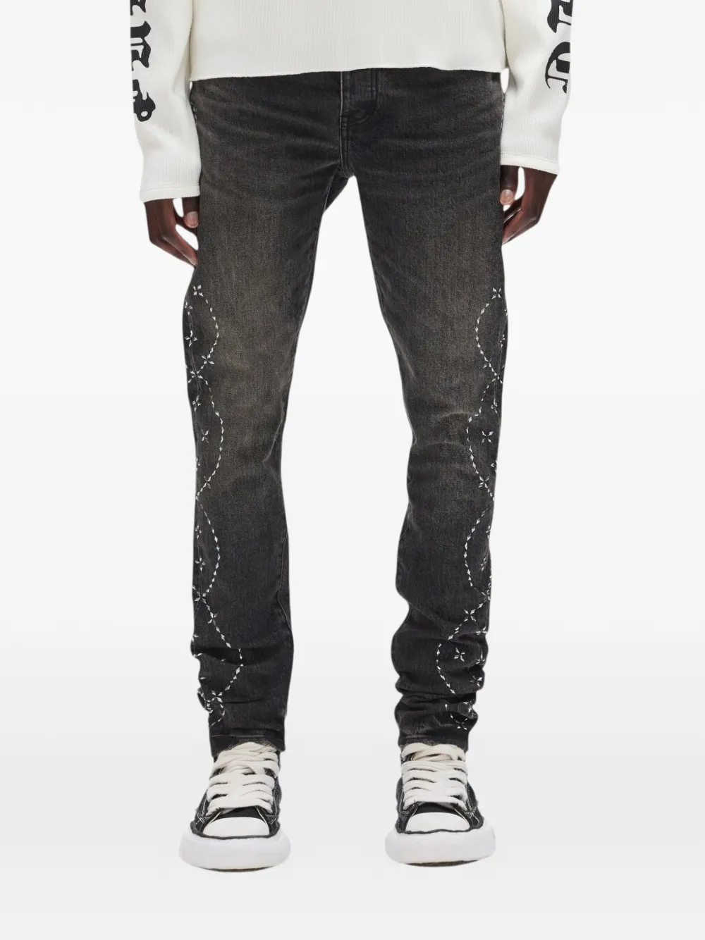 Purple Brand Skinny Twist Hotfix skinny jeans Grijs