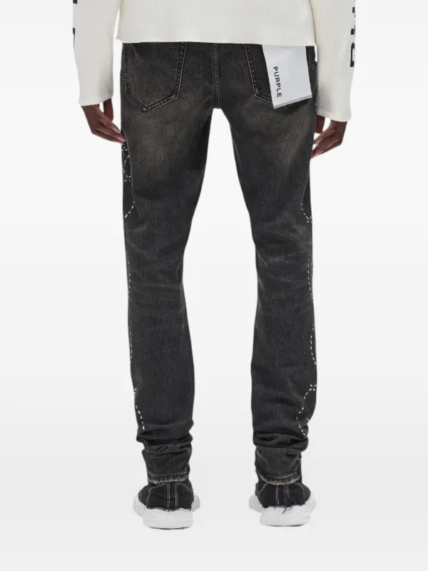 Purple Brand Skinny Twist Hotfix Skinny Jeans | Grey | FARFETCH