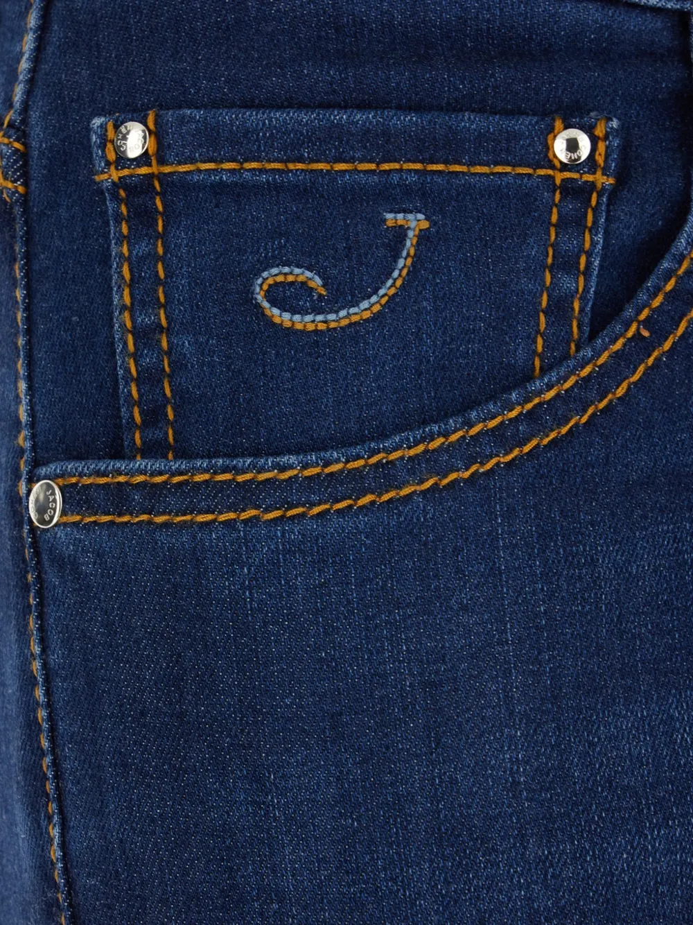  Jacob Cohën Vaqueros Con Parche Del Logo - Azul 