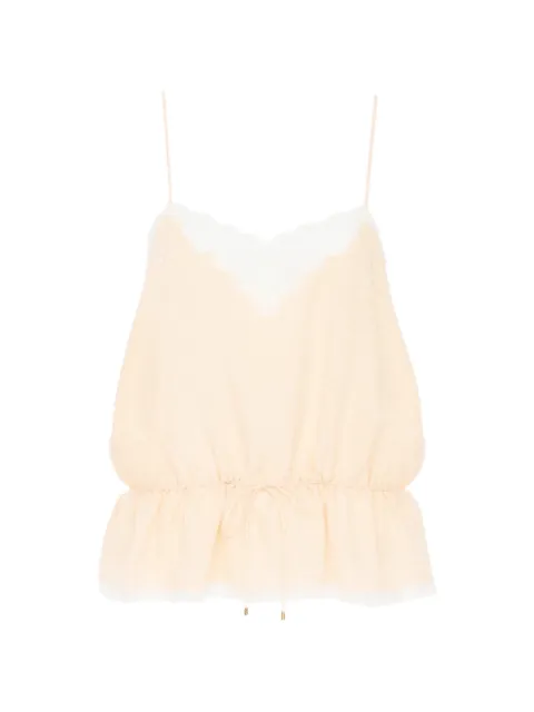 Chloé silketop med blondekant