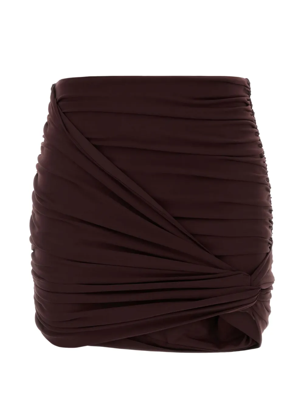  Magda Butrym Draped Ruched Mini Skirt - Brown 