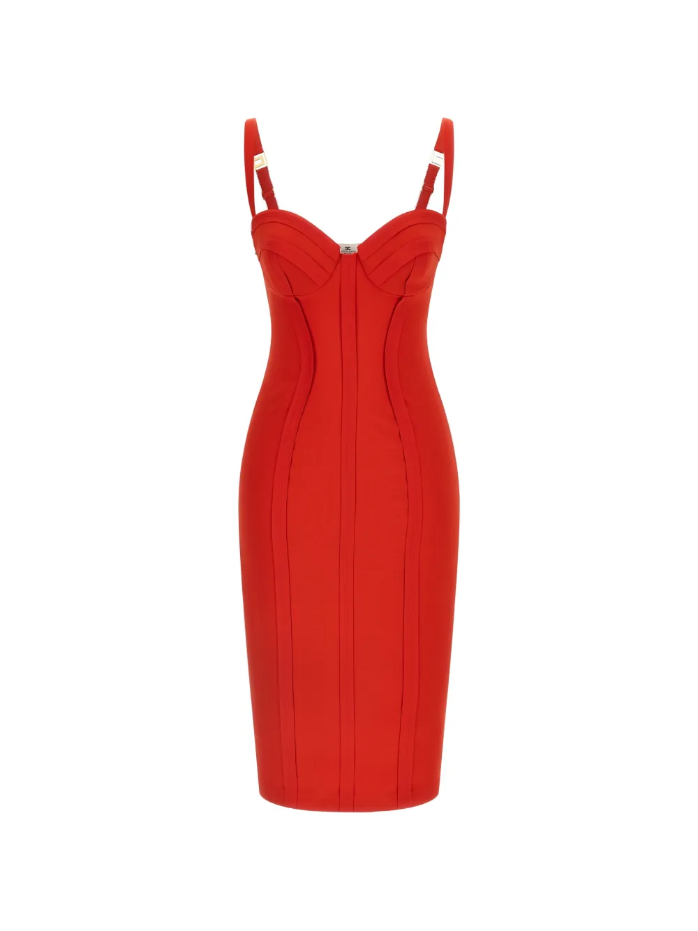 Elisabetta Franchi bustier midi dress - Rosso