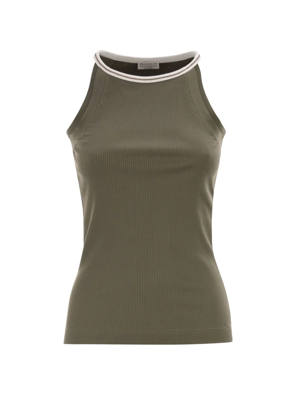 Brunello Cucinelli ribbed crew-neck tank top - Verde