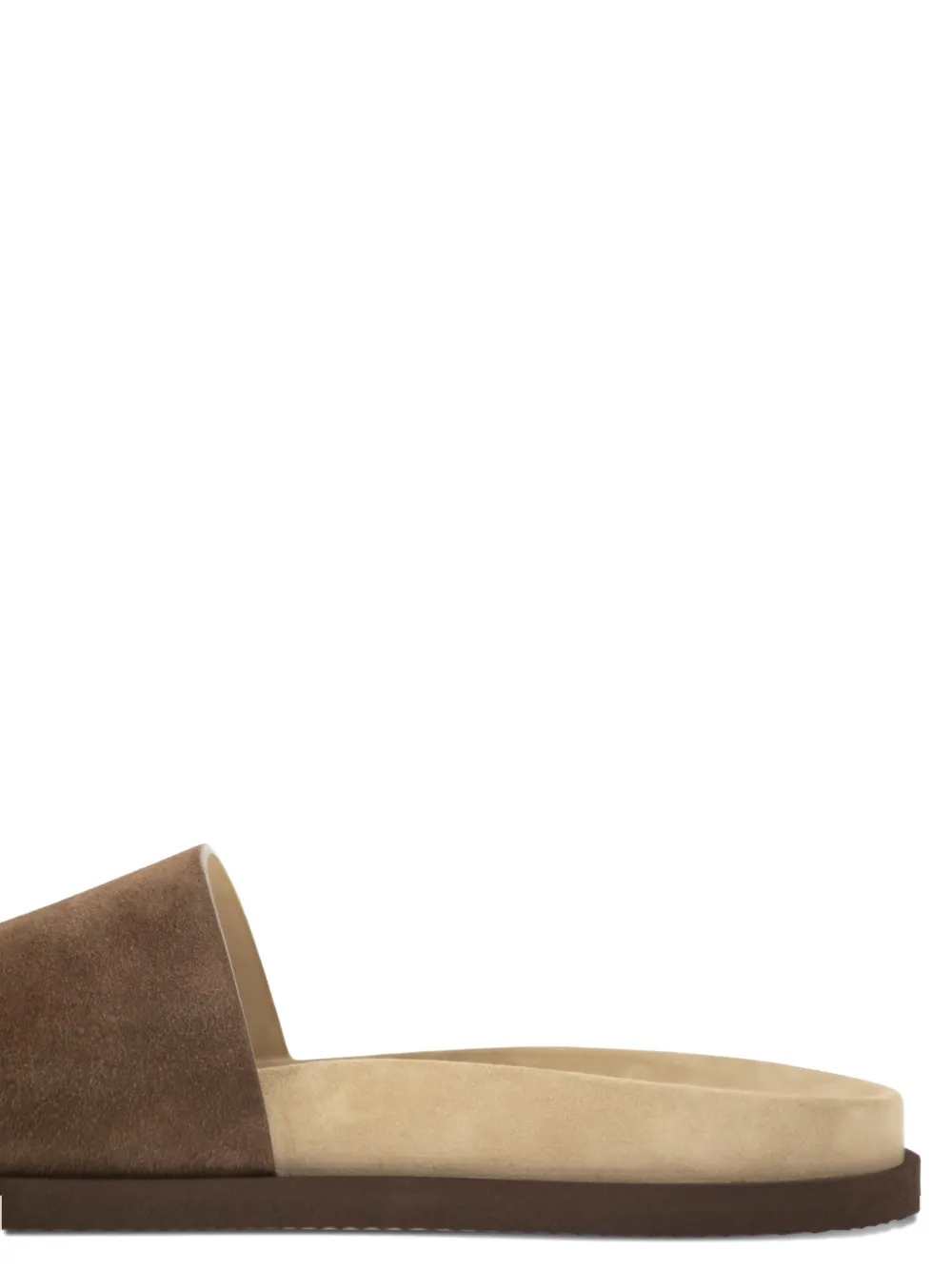 Suede-Strap Flat Sandals