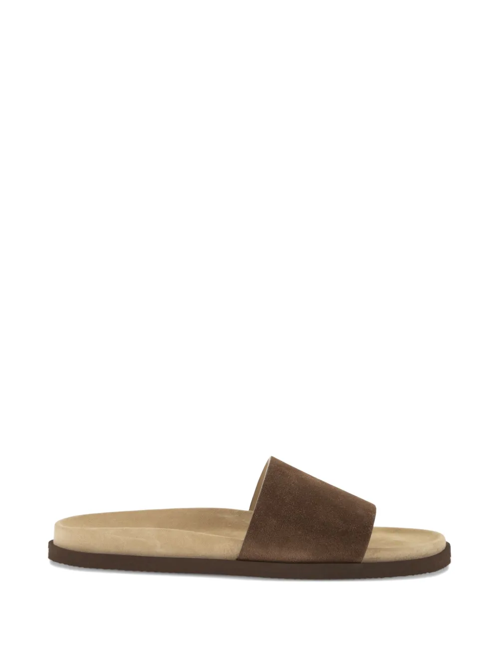 Brunello Cucinelli suede-strap flat sandals - Marrone