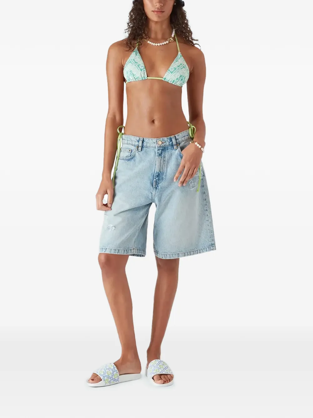 Casablanca Slippers met monogram-print Wit