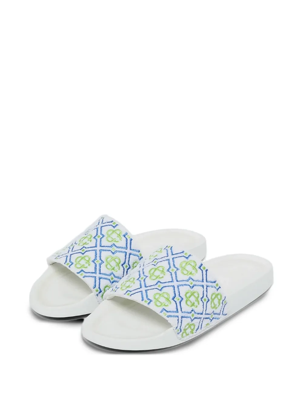 Casablanca Slippers met monogram-print Wit