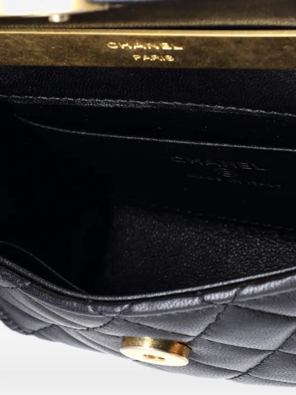 CHANEL Pre-Owned ココ エナメル トップハンドル フラップ バッグ