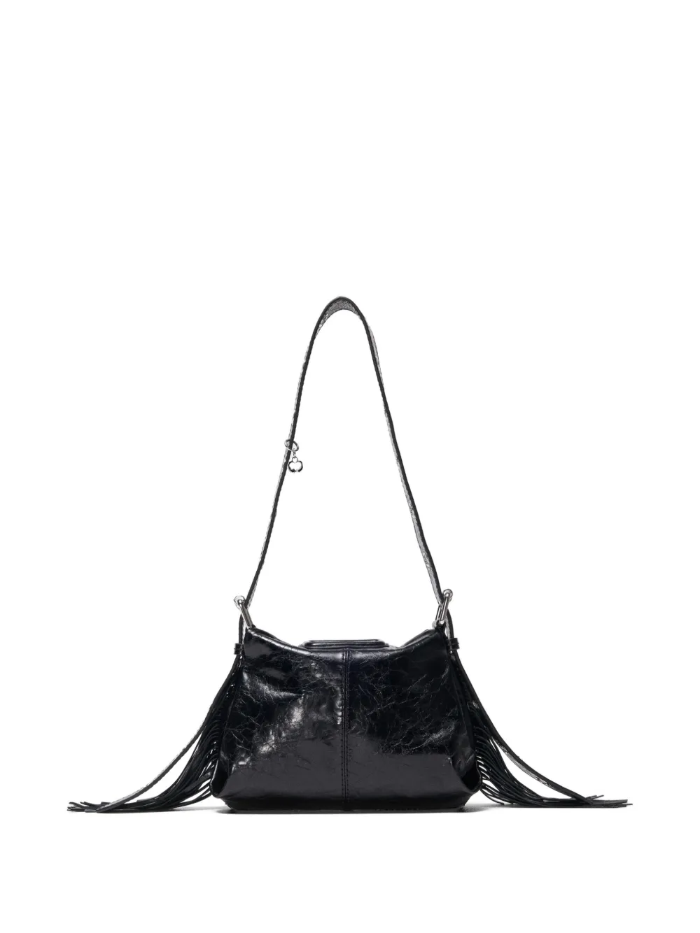 Maje Miss M leren mini-tas met gebarsten effect Zwart