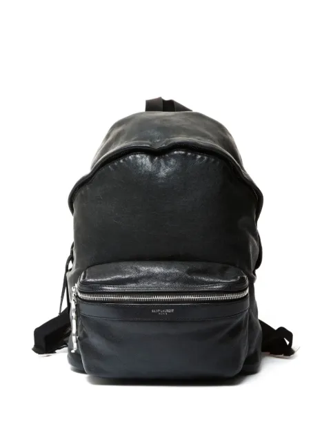 Saint Laurent Pre-Owned 2016 City logo-detail leather backpack