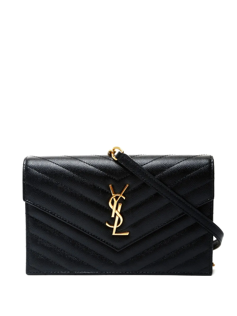 Saint Laurent Pre-Owned 2024 Cassandre envelope chain shoulder bag - Nero