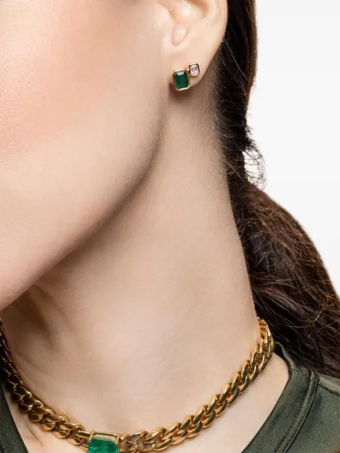 SHAY diamond emerald stud earrings