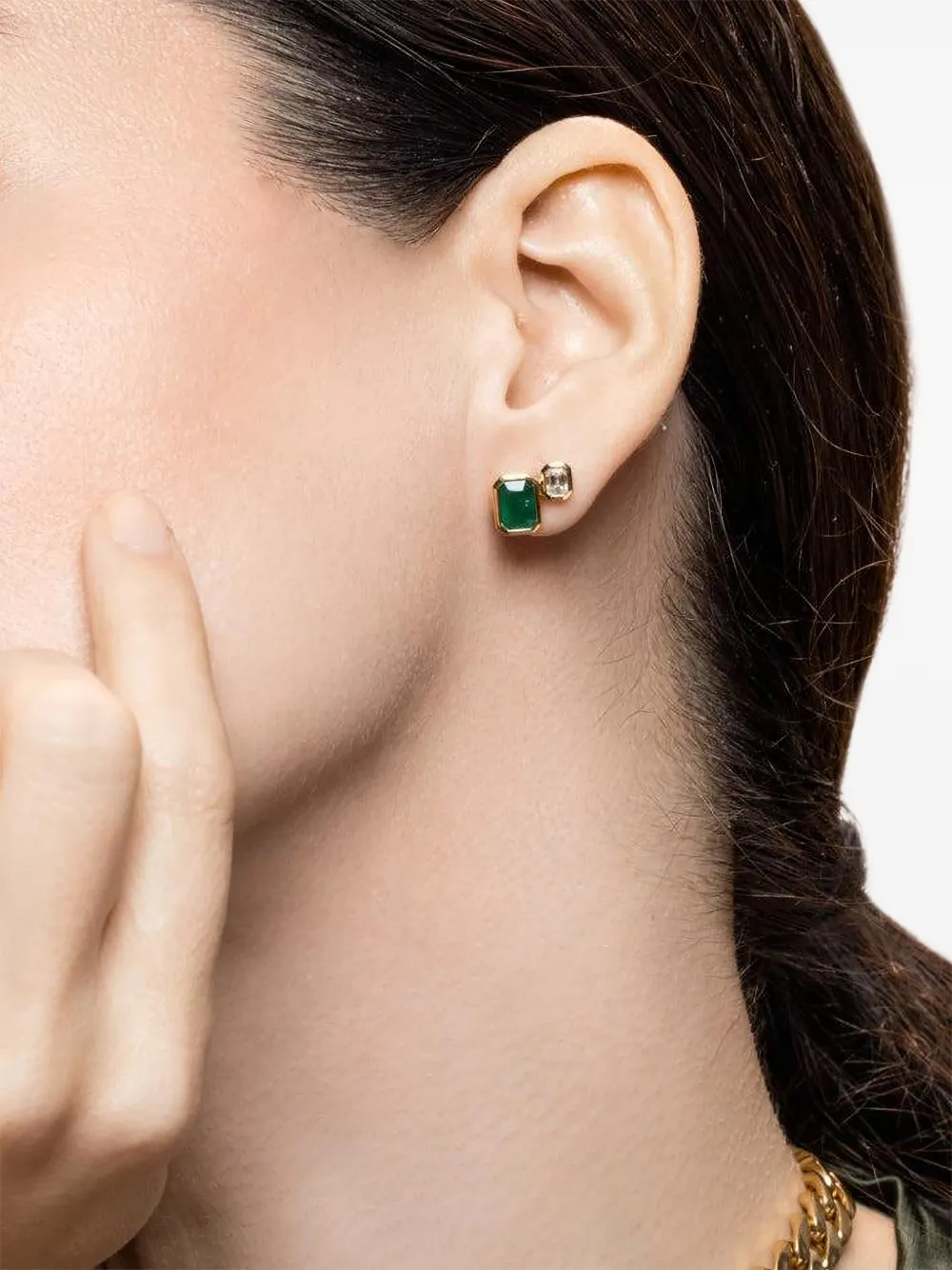  Shay Diamond Emerald Stud Earrings - Gold 