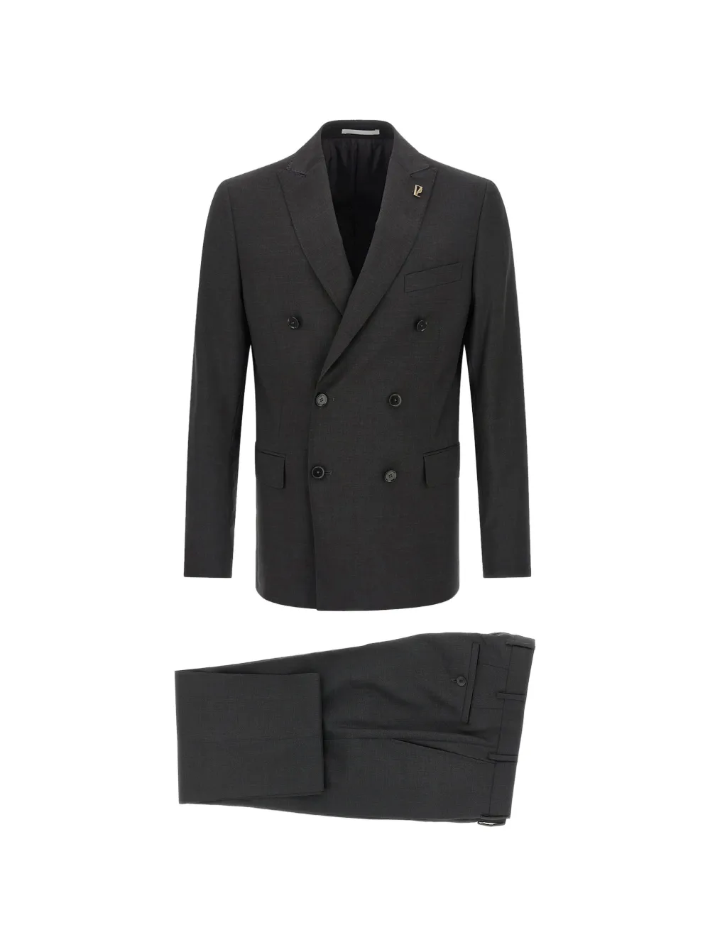 Pal Zileri Lord double-breasted brooch-detail suit - Grigio
