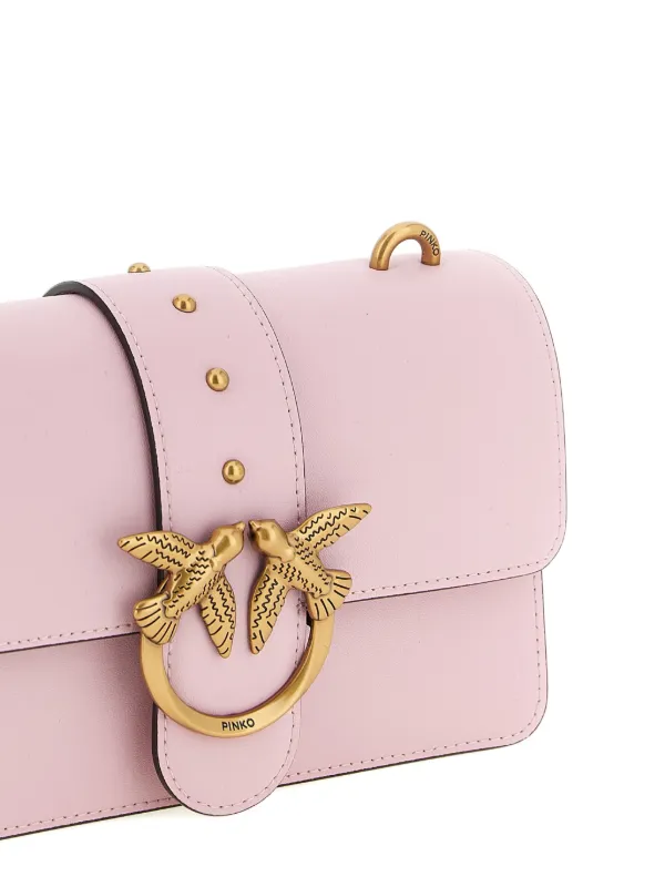 PINKO Love Bag One Small Crossbody Bag In Leather | Pink | FARFETCH